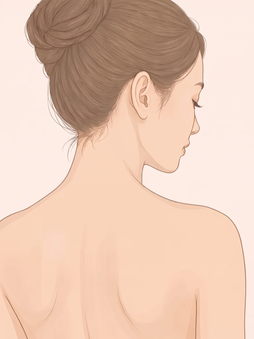 부드럽게 이어지는 목과 어깨 라인 일러스트