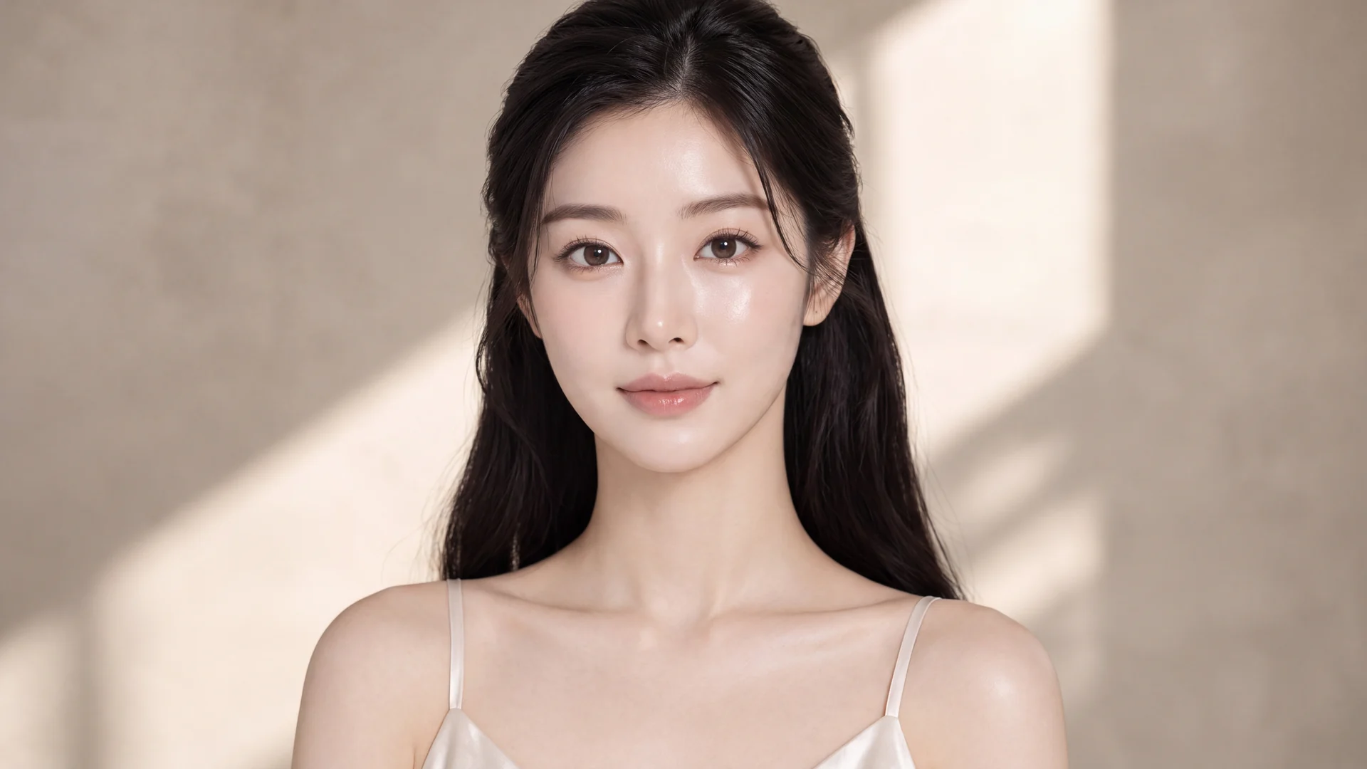 레이저 상담 모델, 맑은 피부의 상반신
