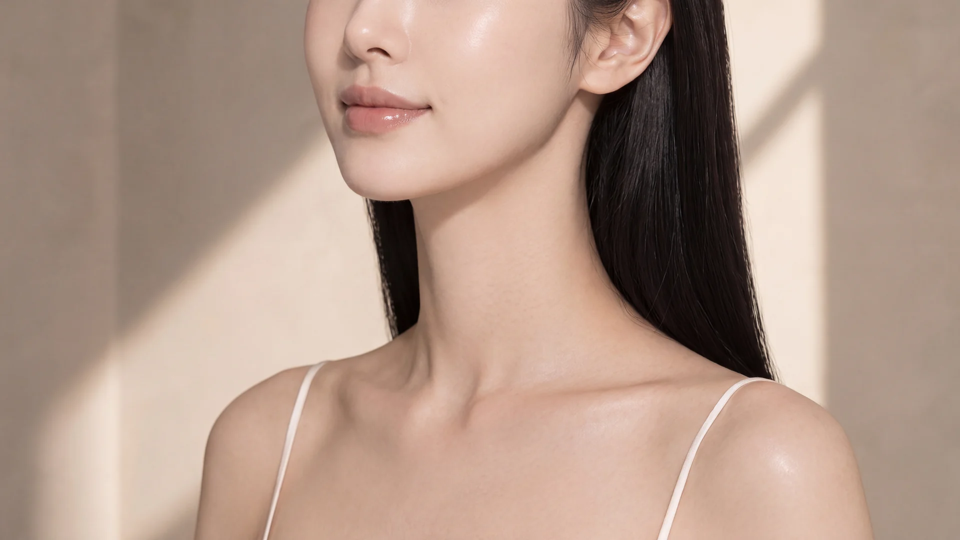 윤곽주사 상담 모델, 턱선이 드러나는 3/4 측면