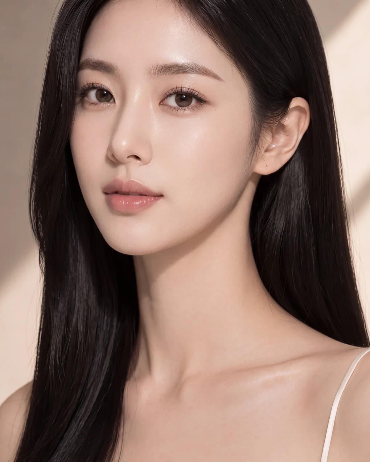 스킨부스터 상담 모델, 볼에서 턱으로 이어지는 매끈한 피부